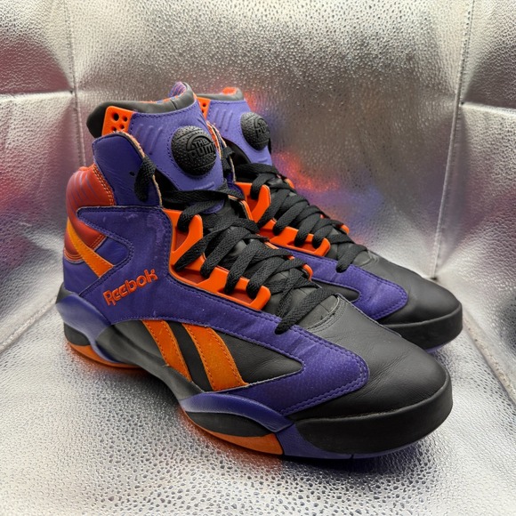 Size 11.5 Reebok Shaq Attaq Phoenix‎ Suns Black Purple Orange Mens Shoes V61029